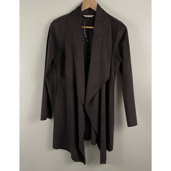 Soft Surroundings Womens M Brown Faux Suede Robin Lasercut Cowgirl Rodeo Open - Picture 3 of 7